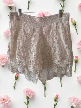 SUMMER SALE! Crochet Shorts - Cream Colored